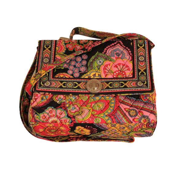 Vera Bradley Julia Turn Lock Satchel Purse & Wallet, Parisian Paisley Pattern - Picture 2 of 16